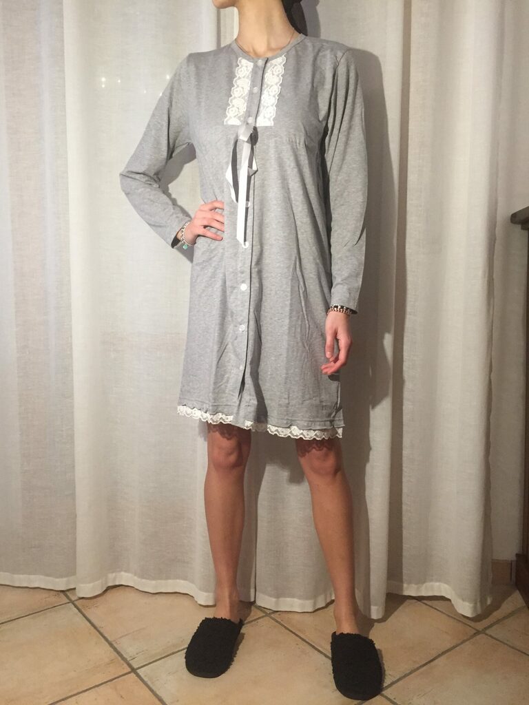Camicia da notte aperta davanti in cotone Notti Magiche