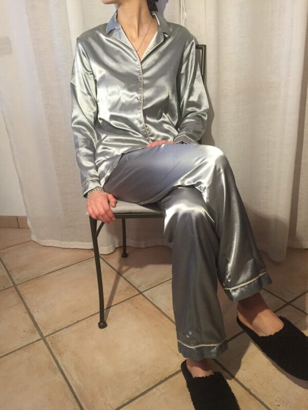 Pigiama donna raso perla o nero- Andra -