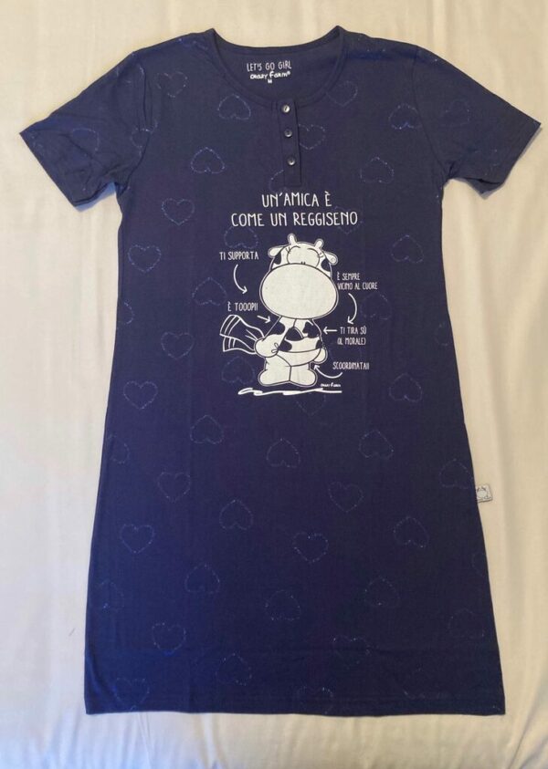 Camicia da notte cotone -Crazy Farm - - immagine 2