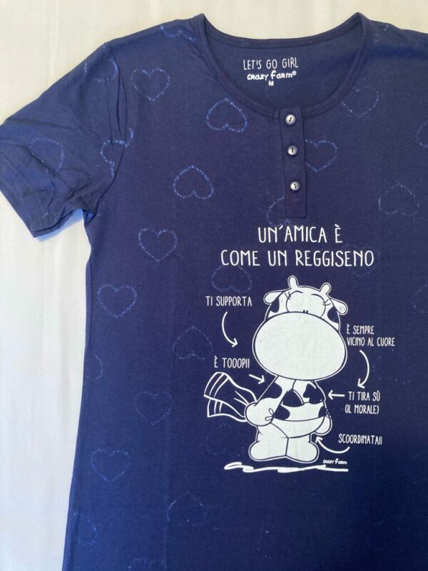 Camicia da notte cotone -Crazy Farm - - immagine 3
