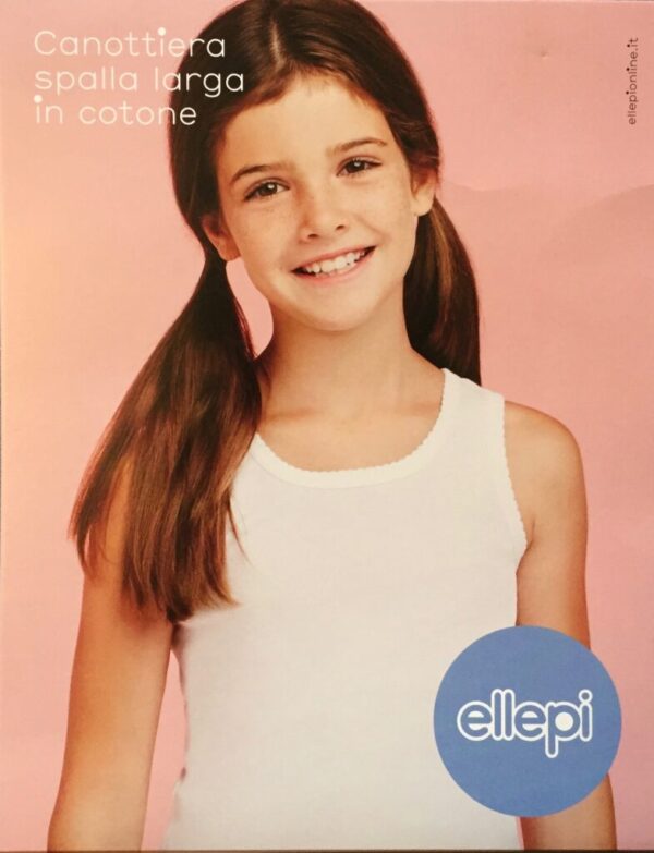 Canottiera bimba cotone spalla larga - Ellepi -