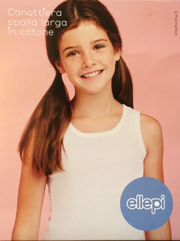 Canottiera bimba cotone spalla larga - Ellepi -